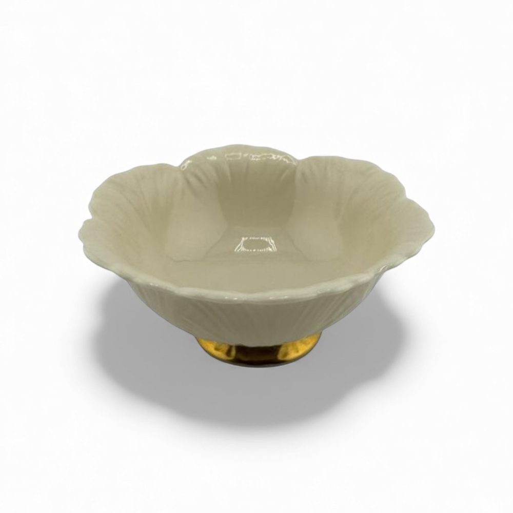 Vintage Lenox Dorian Cabbage Leaf design footed bowl EUC